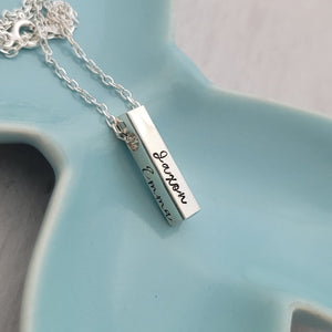 Mini Bar Necklace, Sterling Silver