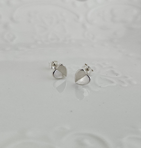 Sterling Silver Folded Heart Earrings - Ready to ship