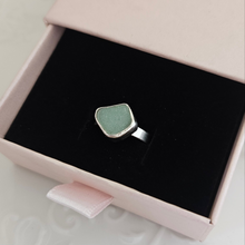 Bague en argent sterling et verre de plage - Taille 6 - Prête à être expédiée