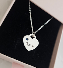 Personalized Birthstone Heart Necklace - Sterling Silver