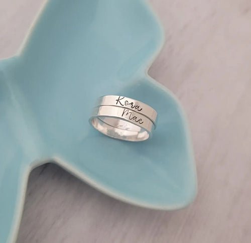 3mm Personalized Ring, sterling silver