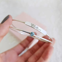 Sterling Silver Birthstone Bangle Bracelet