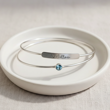 Aquamarine Bangle Bracelet - Ready to Ship