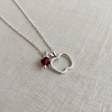 silver apple necklace