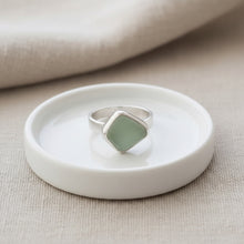 Bague en argent sterling et verre de plage - Taille 6 - Prête à être expédiée