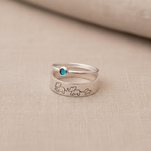 Bague empilable avec pierre de naissance - Argent sterling