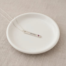 Collier en argent sterling avec pierre de naissance