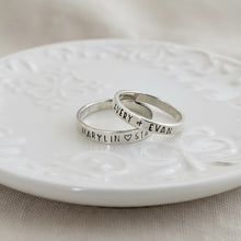 3mm Personalized Ring, sterling silver