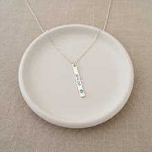 Collier en argent sterling avec pierre de naissance