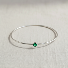 Bracelet jonc en argent sterling avec pierre de naissance