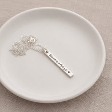 Silver necklace with a bar pendant 