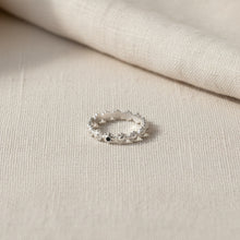 silver daisy chain rings with amethyst 
