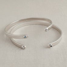 Sterling Silver Birthstone Cuff Bracelet