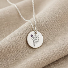 Sterling Silver Birth Month Necklace – Personalized with Name