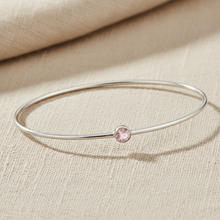 Bracelet jonc en argent sterling avec pierre de naissance