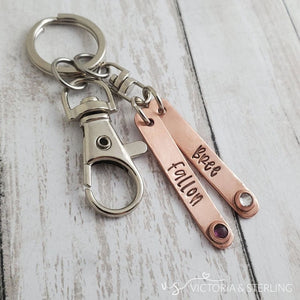 Personalized Copper Birthstone Key Chain