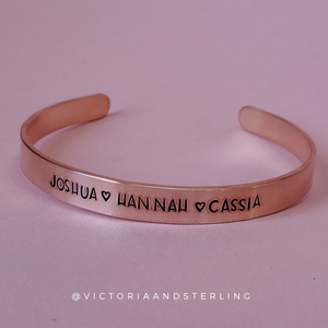 Personalized Cuff Bracelet - Copper