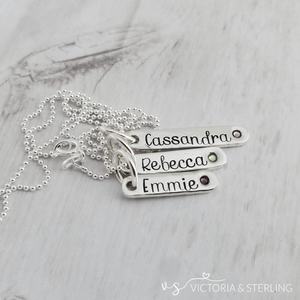 Personalized Birthstone Necklace - Sterling Silver