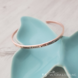 Thin Personalized Copper Cuff Bracelet