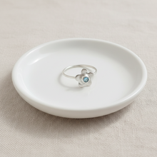 Bague empilable à 5 pétales avec pierre de naissance