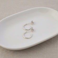 sterling silver, hoop earrings with butterfly backing