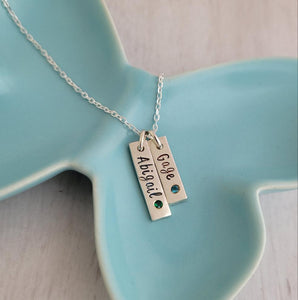 Personalized Birthstone Necklace - Sterling Silver