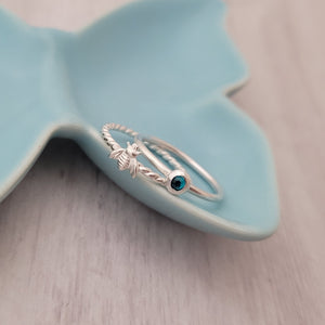 Sterling Silver Stackable Bee Ring