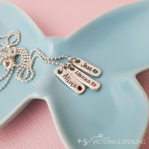 Personalized Birthstone Necklace - Sterling Silver