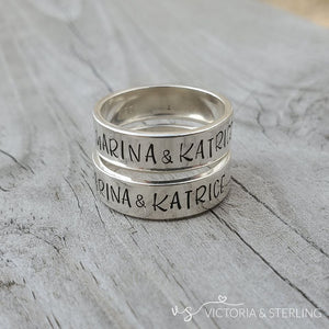 Personalized 6mm Sterling Silver Ring