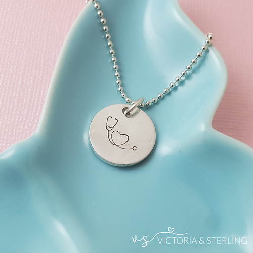 Sterling Silver Stethoscope Necklace