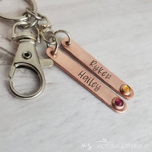 Personalized Copper Birthstone Key Chain