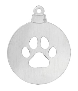 Heart or Paw Christmas Ornament