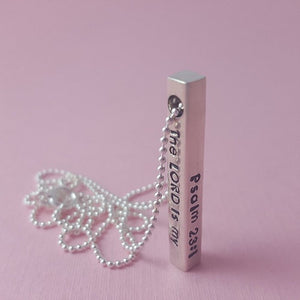 Sterling Silver 4-Sided Bar Necklace