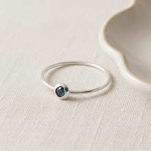 Bague empilable avec pierre de naissance - Argent sterling